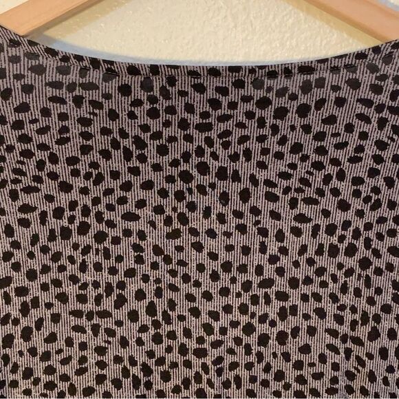 Lisa Rinna Collection Faux Wrap Tunic 3X Gray Black Leopard V-Neck Long Sleeve. - Picture 7 of 13